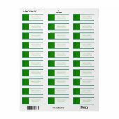 Groen/Wit Houten Graan Bruiloft Retourlabel Etiket (Full Sheet)