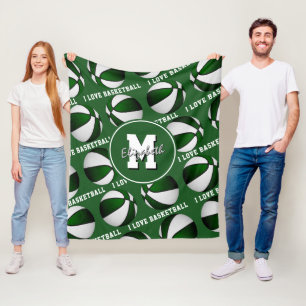 groen wit Ik hou van basketbalteamkleuren Fleece B
