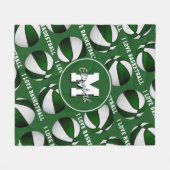 groen wit Ik hou van basketbalteamkleuren Fleece B (Voorkant (Horizontaal))