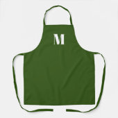 Groen wit initiaal monogram aanpassen schort (Voorkant)