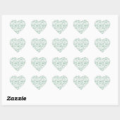 Groen Wit Inspirerend Vrede Hart Sticker (Vel)