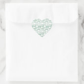 Groen Wit Inspirerend Vrede Hart Sticker (Tas)