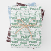 Groen Wit Inspirerend Vrede Inpakpapier Vel (In situ)