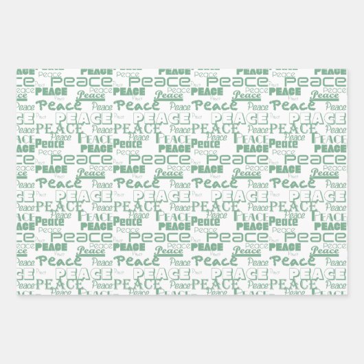 Groen Wit Inspirerend Vrede Inpakpapier Vel (Voorkant)