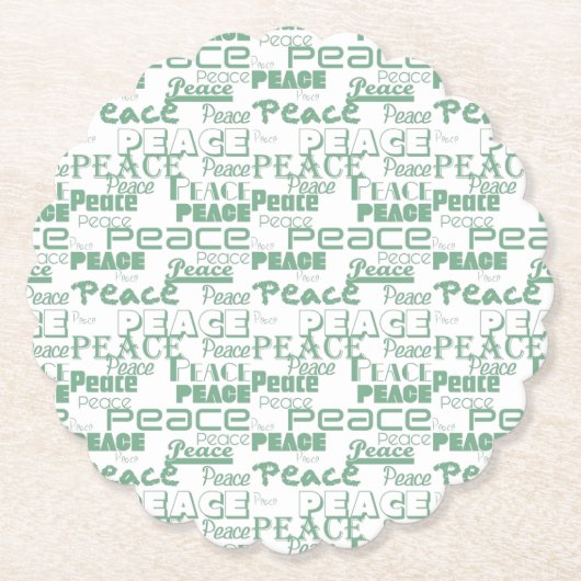 Groen Wit Inspirerend Vrede Kartonnen Onderzetters (Voorkant)