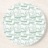 Groen Wit Inspirerend Vrede Zandsteen Onderzetter (Voorkant)