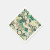 Groen Wit Japans Kimono Bloemen Decoupage Papier Servet (Hoek)