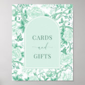 Groen Wit Kaarten & Geschenken Elegant Chinoiserie Poster (Voorkant)