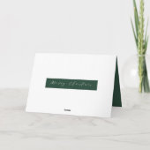Groen Wit Kalligrafie Kerst Gevouwen Kaart (Achterkant)