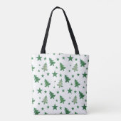 GROEN & WIT KERSTBOMEN TOTE BAG (Achterkant)