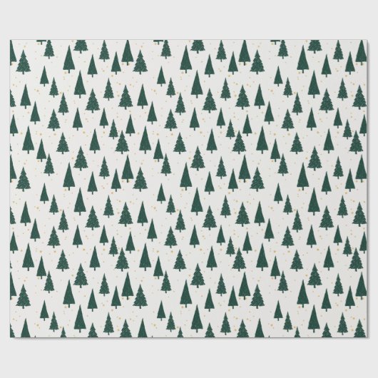 Groen wit kerstboom inpakpapier (Vlak)