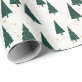 Groen wit kerstboom inpakpapier (Rol Hoek)
