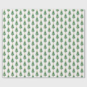 Groen Wit Kerstboom Patroon Inpakpapier (Vlak)
