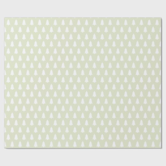 Groen-wit kerstboompatroon cadeaupapier (Vlak)