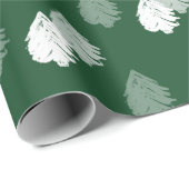 Groen wit kerstboompatroon cadeaupapier (Rol Hoek)