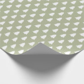 Groen wit kerstboompatroon cadeaupapier (Hoek)