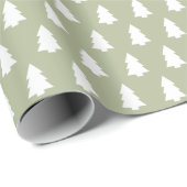 Groen wit kerstboompatroon cadeaupapier (Rol Hoek)