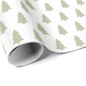 Groen wit kerstboompatroon feestelijk cadeaupapier (Rol Hoek)