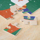 Groen Wit Kerstmis Bingo Jigsaw Puzzel (Zijkant)