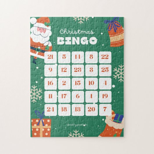 Groen Wit Kerstmis Bingo Jigsaw Puzzel (Verticaal)
