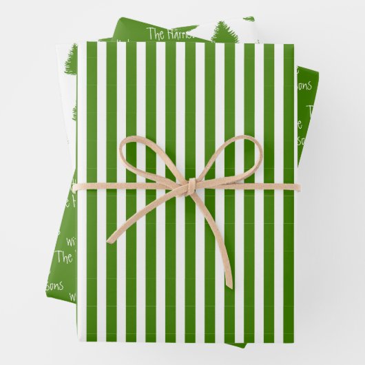 Groen | wit | Kerstmis Inpakpapier Vel (In situ)