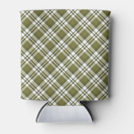 GROEN WIT KERSTPLAID PATROON BLIKJESKOELER