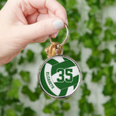 Groen Wit kinder Team Kleuren Custom Volleybal Sleutelhanger (Hand)