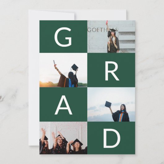 GROEN WIT KLEURBLOKKEN MULTI Photo AFSTUDEERDER Aankondiging (Voorkant)