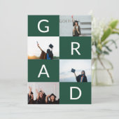 GROEN WIT KLEURBLOKKEN MULTI Photo AFSTUDEERDER Aankondiging (Staand voorkant)