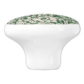Groen Wit Konijn Bloemen Folk Lade Trekknop Keramische Knop (Zijkant)
