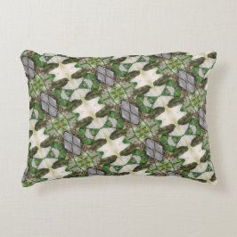 Groen / wit kussen met een achtertuin Bird Pic