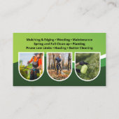 Groen & wit Lawn Care Landscaping Mowing Service Visitekaartje (Achterkant)