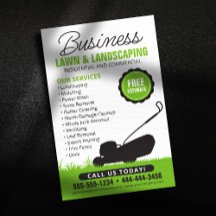 Groen wit Lawn Landscaping Service Lawncare Mow