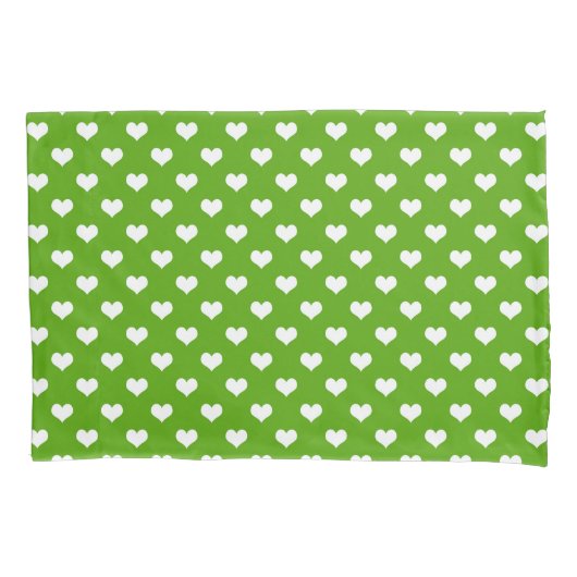 Groen Wit Liefde Hart Patroon Ontwerp Kussensloop (Voorkant)