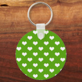 Groen Wit Liefde Hart Patroon Ontwerp Sleutelhanger (Achterkant)
