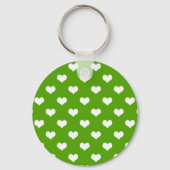 Groen Wit Liefde Hart Patroon Ontwerp Sleutelhanger (Achterkant)