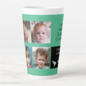 Groen wit liefde zijn een opa met foto's latte mok (Voorkant)