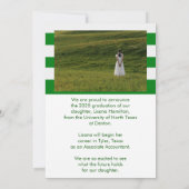 Groen wit Lineair Afstuderen Aankondiging Kaart (Achterkant)