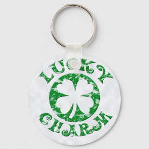 Groen/wit  Lucky Charm Sleutelhanger