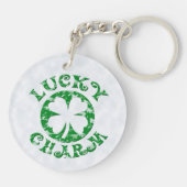 Groen/wit  Lucky Charm Sleutelhanger (Achterkant)