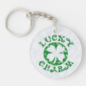 Groen/wit  Lucky Charm Sleutelhanger (Voorkant)
