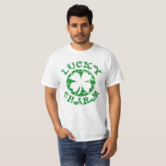 Groen/wit Lucky Charm T-shirt (Voorkant volledig)