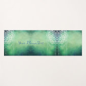 Groen Wit Mandala Patroon Gepersonaliseerd Yogamat (Voorkant (horizontaal))