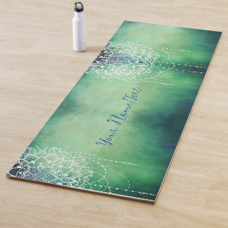 Groen Wit Mandala Patroon Gepersonaliseerd Yogamat