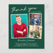 Groen wit manuscript 3 Foto Afstuderen Dank u (Voorkant)