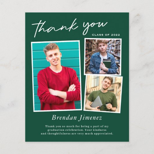 Groen wit manuscript 3 Foto Afstuderen Dank u (Voorkant)