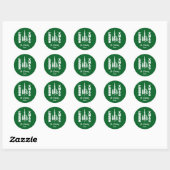 Groen & Wit Merry Xmas Envelope Seal Ronde Sticker (Vel)