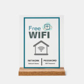 Groen Wit Minimalistisch Gratis WiFi Netwerk Inter Acryl Bord (Voorkant)