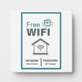 Groen Wit Minimalistisch Gratis WiFi Netwerk Inter Fotoplaat (Voorkant)