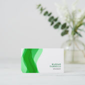Groen wit minimalistisch oogmerk visitekaartje (Staand voorkant)